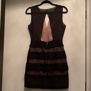 BCBG Black/Nude Lace, Size 4 Dress, Sexy Back